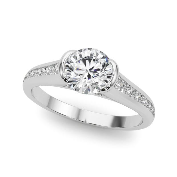 Single Row Diamond Engagement Ring