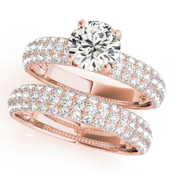 18K Rose Gold 1 5/8 ct tw Pave Diamond Engagement Ring