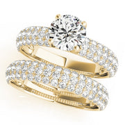 18K Yellow Gold 1 5/8 ct tw Pave Diamond Engagement Ring