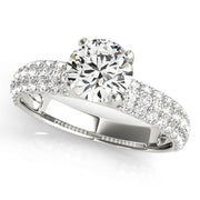 Round Diamond Pave Engagement Ring