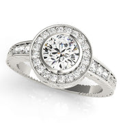 Round Diamond Halo Engagement Ring