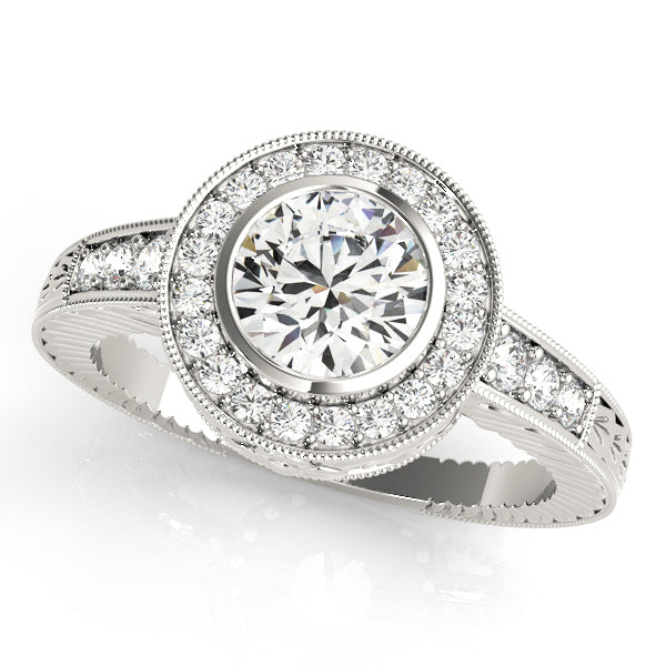 Round Diamond Halo Engagement Ring