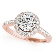 14K Rose Gold 1 ct Diamond Halo Engagement Ring