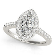 Platinum 1 1/3 ct tw Halo Diamond Engagement Ring