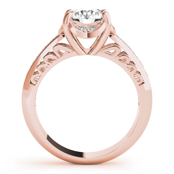 18K Rose Gold 1 1/6 ct tw Single Row Diamond Engagement Ring