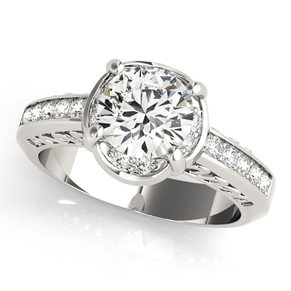 18K White Gold 1 1/6 ct tw Single Row Diamond Engagement Ring