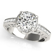 Platinum 1 1/6 ct tw Single Row Diamond Engagement Ring