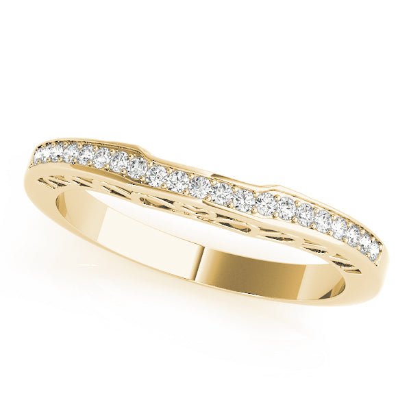 14K Yellow Gold 1/8 ct Diamond Wedding Band