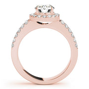 18K Rose Gold 1 3/8 ct tw Halo Diamond Engagement Ring