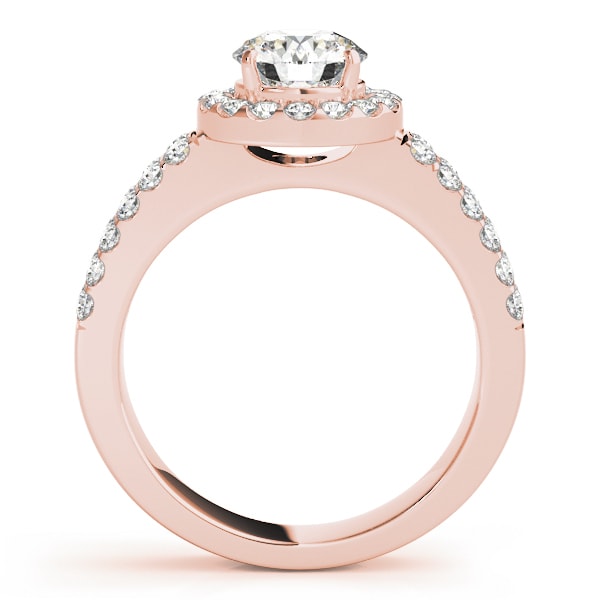 18K Rose Gold 1 3/8 ct tw Halo Diamond Engagement Ring