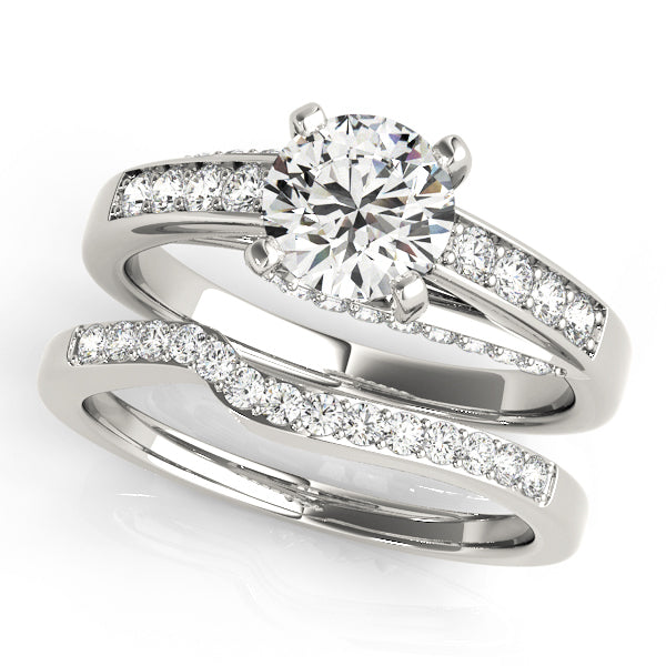 Single Row Diamond Engagement Ring