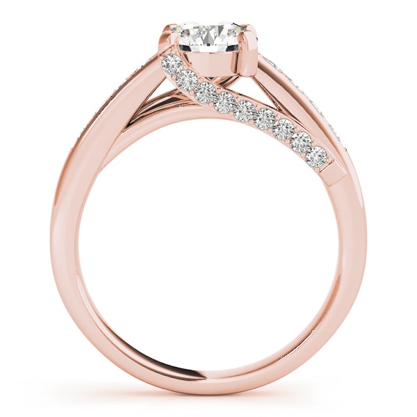 18K Rose Gold 1 1/3 ct tw Single Row Diamond Engagement Ring