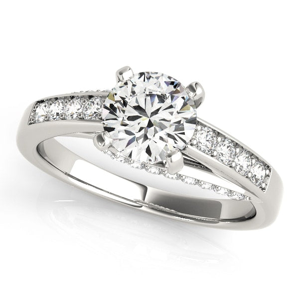 18K White Gold 1 1/3 ct tw Single Row Diamond Engagement Ring