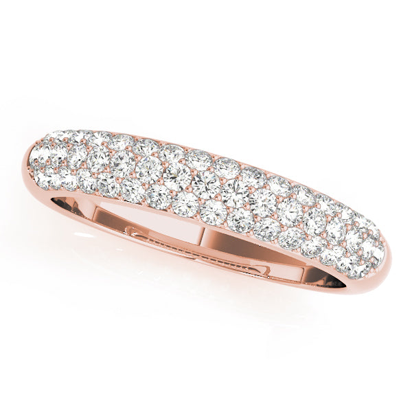 14K Rose Gold 1/2 ct tw Pave Diamond Wedding Ring