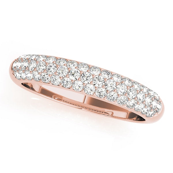 18K Rose Gold 1/2 ct tw Pave Diamond Wedding Ring