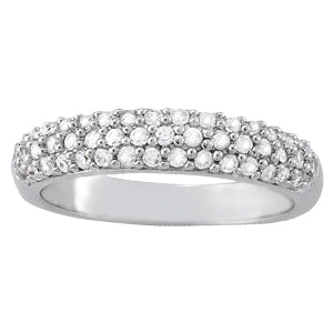 14K White Gold 1/2 ct tw Pave Diamond Wedding Ring