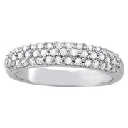 14K White Gold 1/2 ct tw Pave Diamond Wedding Ring