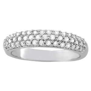 14K White Gold 1/2 ct tw Pave Diamond Wedding Ring