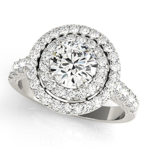 Round Diamond Halo Engagement Ring