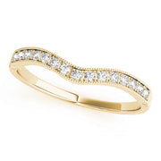 18K Yellow Gold 1/8 ct Diamond Wedding Band