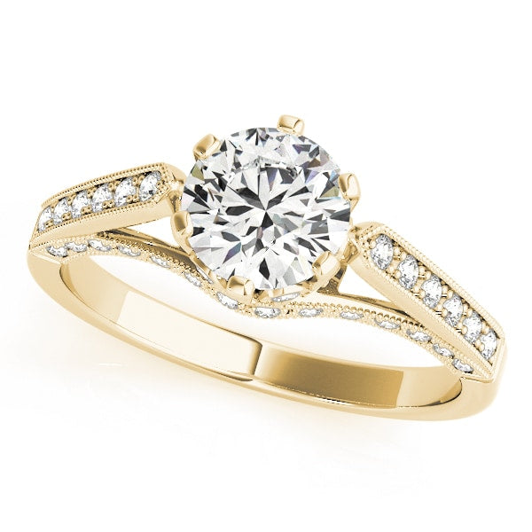 18K Yellow Gold 1 ct tw Single Row Diamond Engagement Ring