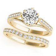 14K Yellow Gold 1 ct tw Single Row Diamond Engagement Ring