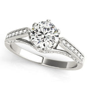 Platinum 1 ct tw Single Row Diamond Engagement Ring
