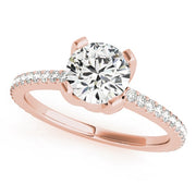 18K Rose Gold 2 1/4 ct tw Single Row Diamond Engagement Ring