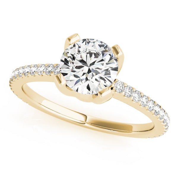 18K Yellow Gold 3/4 ct tw Single Row Diamond Engagement Ring