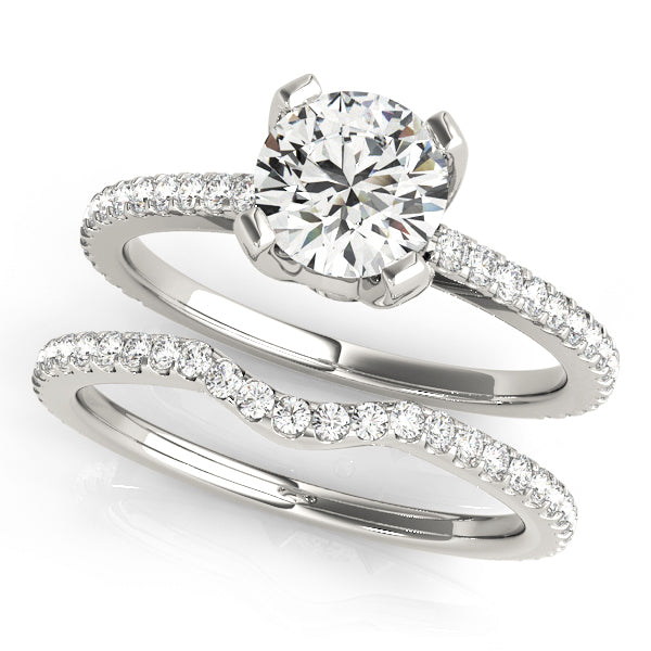 Single Row Diamond Engagement Ring