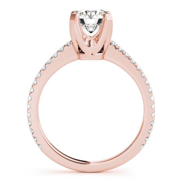 14K Rose Gold 1 1/4 ct tw Single Row Diamond Engagement Ring
