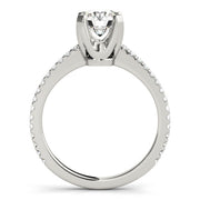 Round Diamond Single Row Engagement Ring