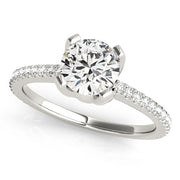 18K White Gold 2 1/4 ct tw Single Row Diamond Engagement Ring