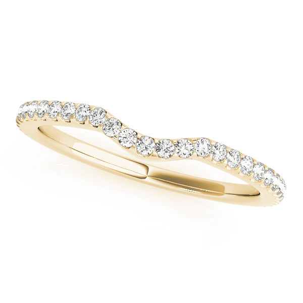 18K Yellow Gold 1/4 CT Diamond Wedding Band