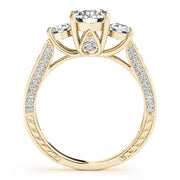 14K Yellow Gold 1 7/8 ct tw Three Stone Diamond Engagement Ring