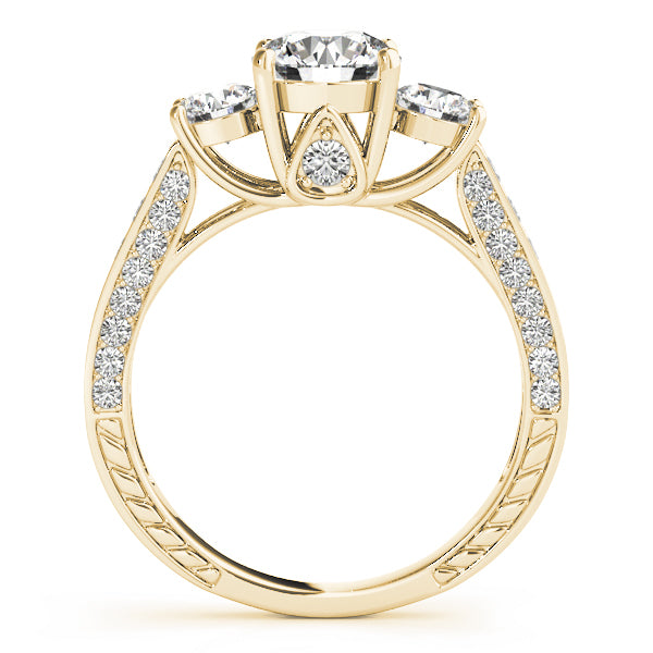 14K Yellow Gold 1 7/8 ct tw Three Stone Diamond Engagement Ring
