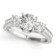 14K White Gold 1 7/8 ct tw Three Stone Diamond Engagement Ring