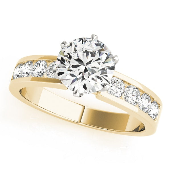 18K Yellow Gold 1 1/2 ct tw Single Row Diamond Engagement Ring