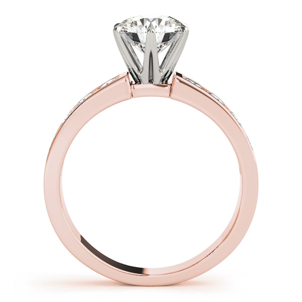18K Rose Gold 1 1/2 ct tw Single Row Diamond Engagement Ring