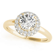18K Yellow Gold 1 ct Diamond Halo Engagement Ring