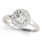 1 CT Round Diamond Halo Engagement Ring