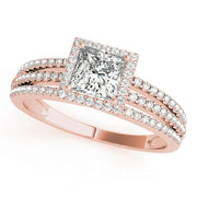 14K Rose Gold 1.25ctw Diamond Halo Engagement Ring