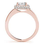 18K Rose Gold 1 1/5 ct tw Halo Diamond Engagement Ring