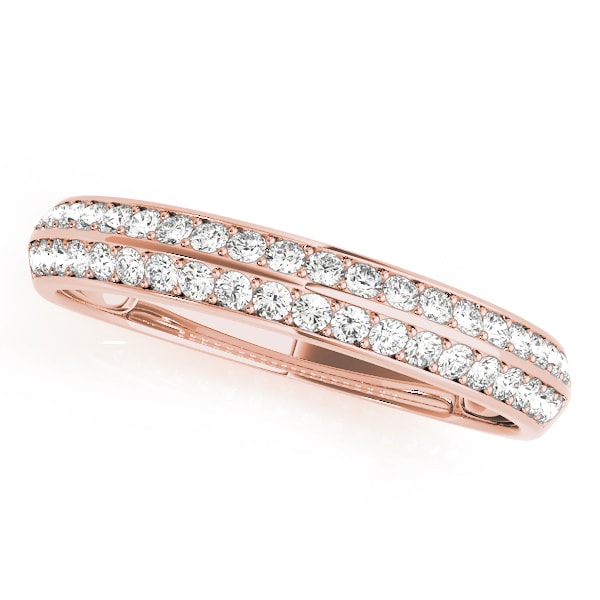 18K Rose Gold 1/5 ct tw Pave Diamond Wedding Ring