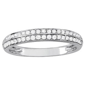 Platinum 1/5 ct tw Pave Diamond Wedding Ring