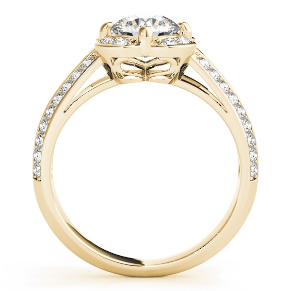 18K Yellow Gold 1 3/8 ct tw Halo Diamond Engagement Ring