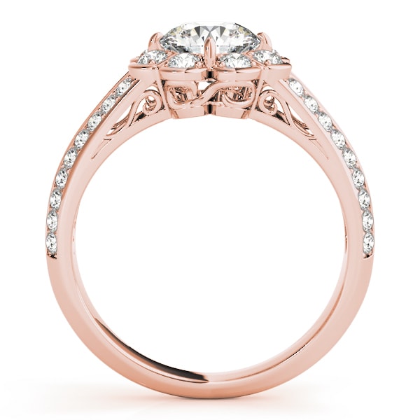 18K Rose Gold 1 3/8 ct tw Halo Diamond Engagement Ring