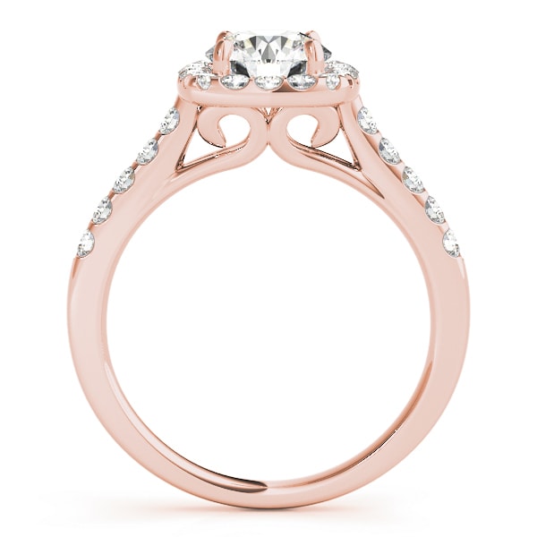 14K Rose Gold 1 1/2 ct tw Halo Diamond Engagement Ring