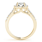 18K Yellow Gold 1 1/2 ct tw Halo Diamond Engagement Ring