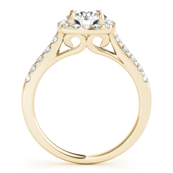 18K Yellow Gold 1 1/2 ct tw Halo Diamond Engagement Ring